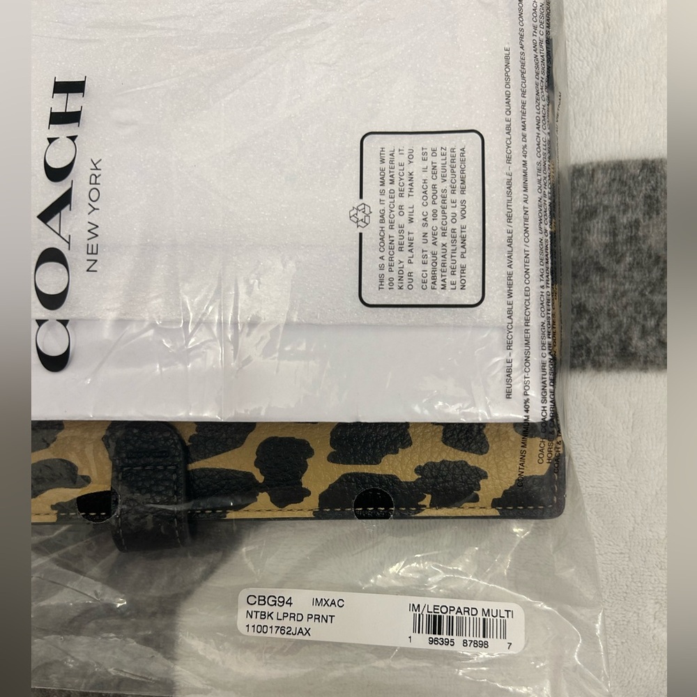 Coach Leopard Print Notebook Cover - Black & Tan - Picture 5 of 6